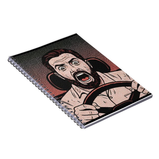 Road Rage Comic – Driver’s Fury Unleashed Notizblock (Rechte Seite)