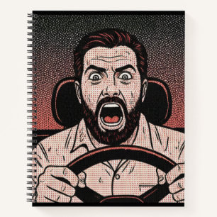 Road Rage Comic – Unkontrollierte Wut des Fahrers Notizbuch