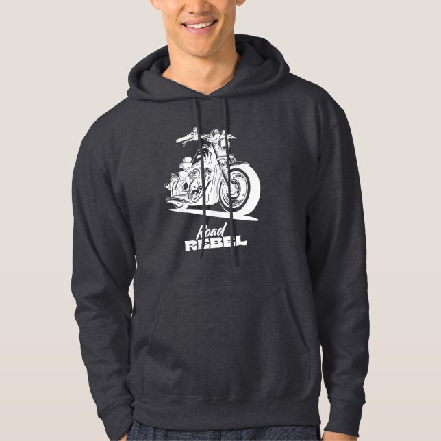 Road Rebel Motorrad Hoodie - Biker Design Trend (Vorderseite)