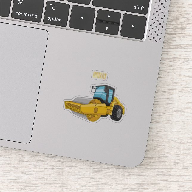 Road roller cartoon illustration aufkleber (Ausschnitt)