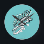 ROAD RUNNER™ REEP BEEP BEEP™™ Halftone Runde Wanduhr<br><div class="desc">Karo in diesem Vintagen ROAD RUNNER™ Halbtondesign mit dem Aufdruck "BEEP BEEP!".</div>