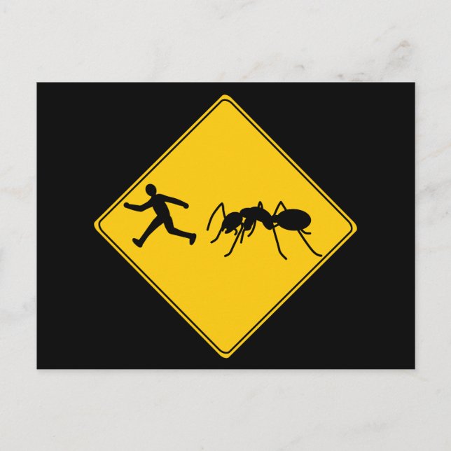 Road Sign- Giant Ant Postkarte (Vorderseite)