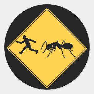 Road Sign - Riant Ant Runder Aufkleber