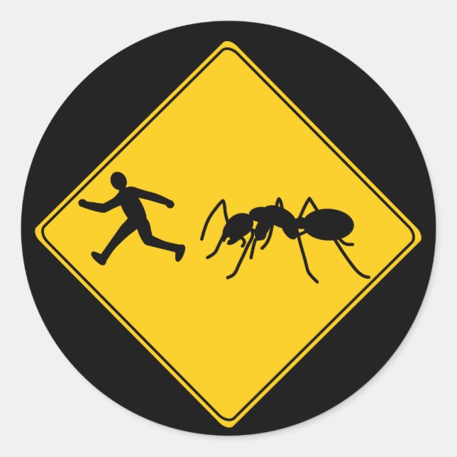 Road Sign - Riant Ant Runder Aufkleber (Vorderseite)