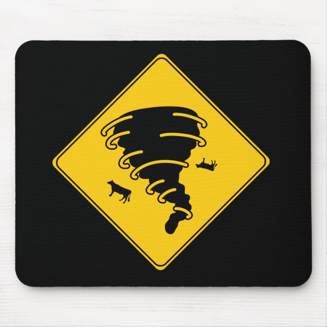 Road Sign- Tornado Mousepad (Vorne)