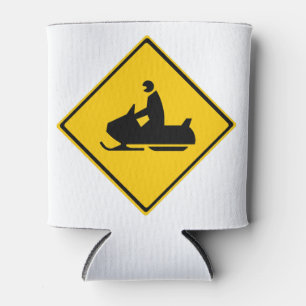 Road Snowmobile Warning Sign Snow Winter Dosenkühler