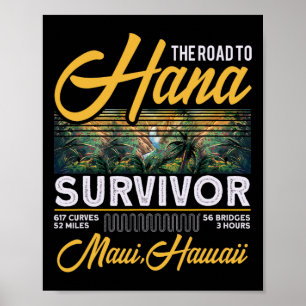 Road To Hana Überlebender Kurvenpalme Maui Hawaii Poster