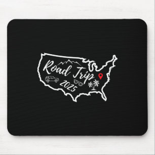 Road Trip 2025 Karte USA Familie Freundin Mädelsre Mousepad