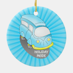 Road Trip Blue Van Keramikornament