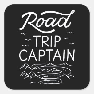 Road Trip Captain I - Wohnmobil-Pilot Camping-Urla Quadratischer Aufkleber