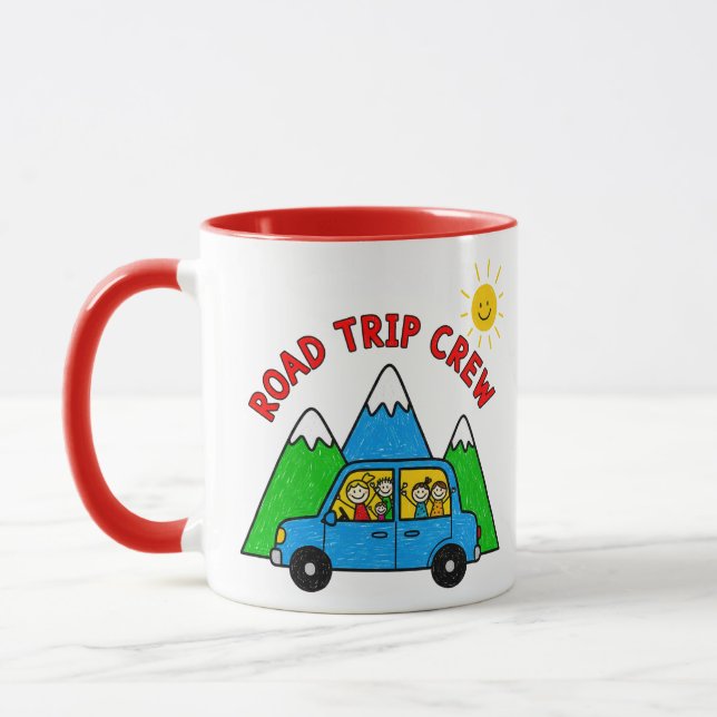 Road Trip Crew Kids Travel Drawing Tasse (Links)
