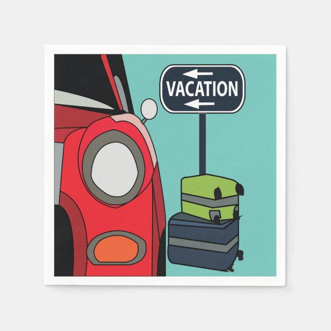 Road Trip Summer Vacacation Party Serviette (Vorderseite)