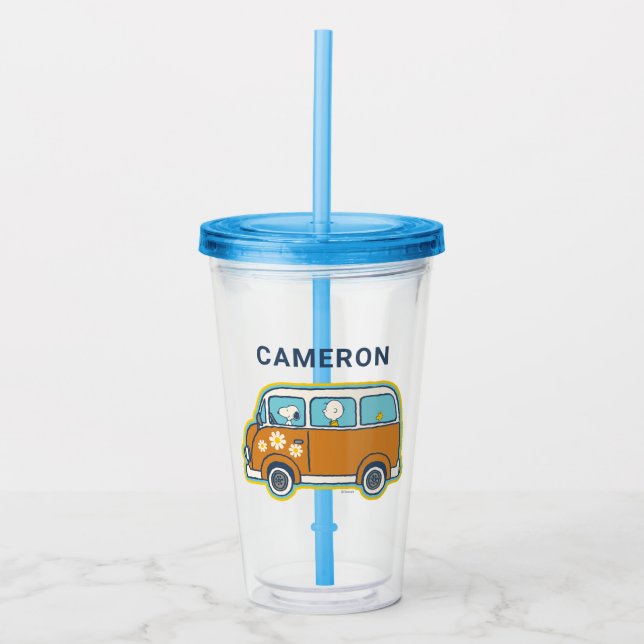 Road Trippin | Peanuts Road Trip Van Acryltrinkbecher (Vorderseite)