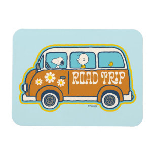 Road Trippin Peanuts Road Trip Van Magnet