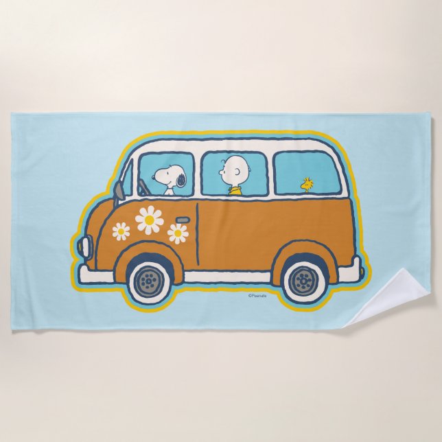 Road Trippin | Peanuts Road Trip Van Strandtuch (Vorderseite)