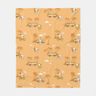 Road Trippin Peanuts Snoopy Beach Pattern Fleecedecke
