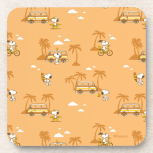 Road Trippin Peanuts Snoopy Beach Pattern Getränkeuntersetzer