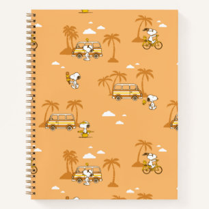 Road Trippin   Peanuts Snoopy Beach Pattern Notizbuch