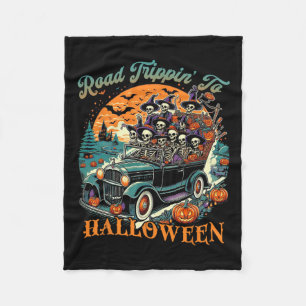 Road Trippin' to Halloween Summer SkeletRoad Ca Fleecedecke