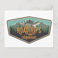 Road Trips & Shenanigans Personalisierte Postkarte