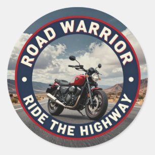 🛣️ Road Warrior Ride The Highway Runder Aufkleber