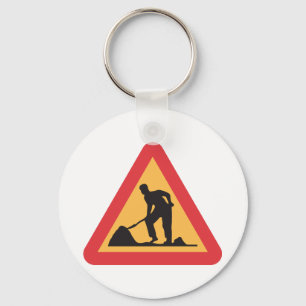 Road Works Sign Schlüsselanhänger