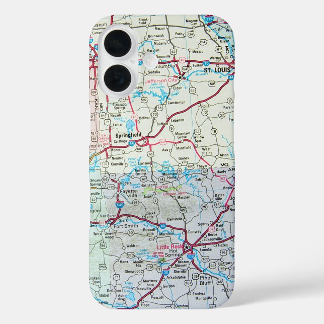 Roadmap für die Staaten im Mittleren Westen iPhone 16 Hülle (Rückseite)