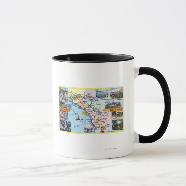 Roadmap für die Süd-CA-Romantische Autobahnen Tasse (Rechts)