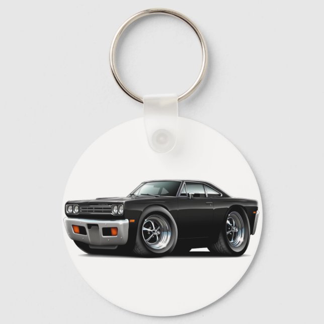 Roadrunner Black Car 1969 Schlüsselanhänger (Vorderseite)