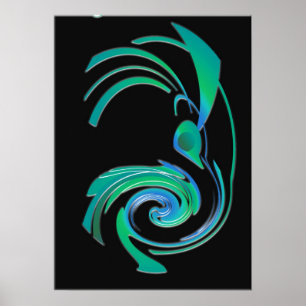 Roadrunner blau poster