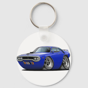 Roadrunner-Blau-Schwarzes Auto 1971-72 Schlüsselanhänger