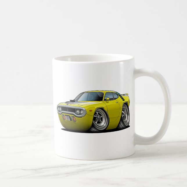 Roadrunner-Gelb-Schwarzes Auto 1971-72 Kaffeetasse (Rechts)