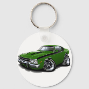 Roadrunner-Grün-Schwarzes Auto 1973-74 Schlüsselanhänger