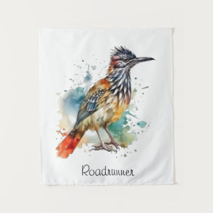 Roadrunner in lebendiger Wasserfarbe Wandteppich