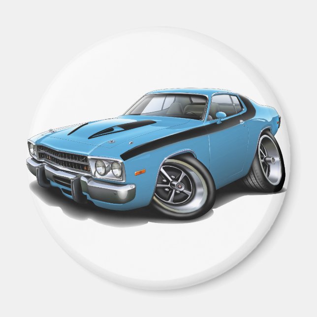 Roadrunner Lt Blue-Black Car 1973-74 Magnet (Vorne)