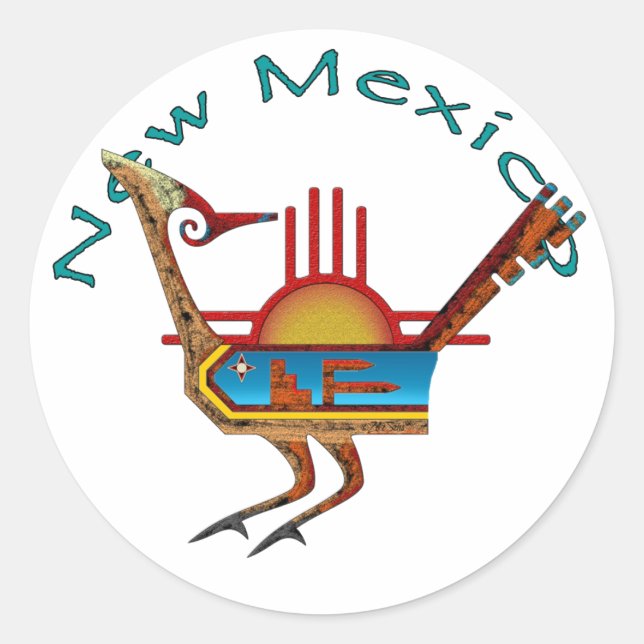 Roadrunner - New Mexico Runder Aufkleber (Vorderseite)