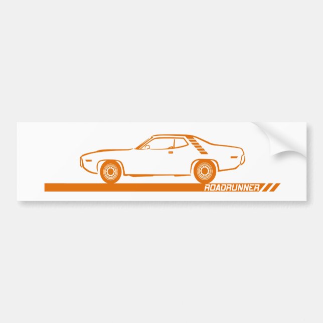 Roadrunner-Orangen-Auto 1971-72 Autoaufkleber (Vorne)