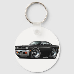 Roadrunner-schwarzes Auto 1969 Schlüsselanhänger