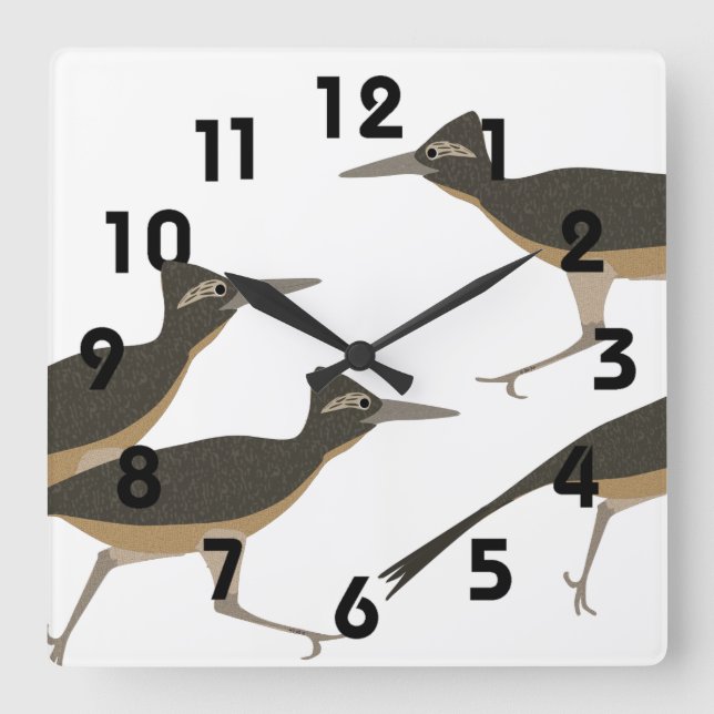 Roadrunner Wall-Uhr Quadratische Wanduhr (Vorderseite)