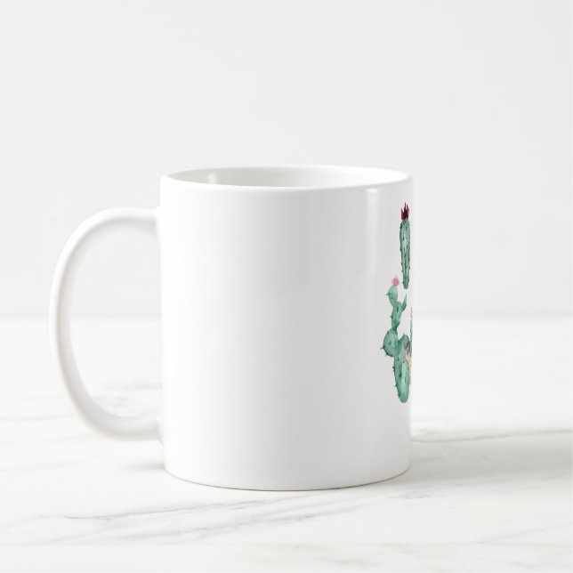 Roadrunner with cacti cactus desert bird art kaffeetasse (Links)