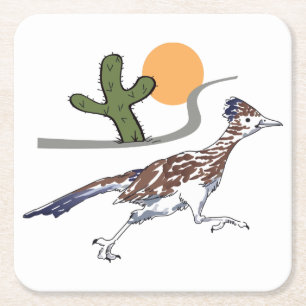 Roadrunnerszene Rechteckiger Pappuntersetzer