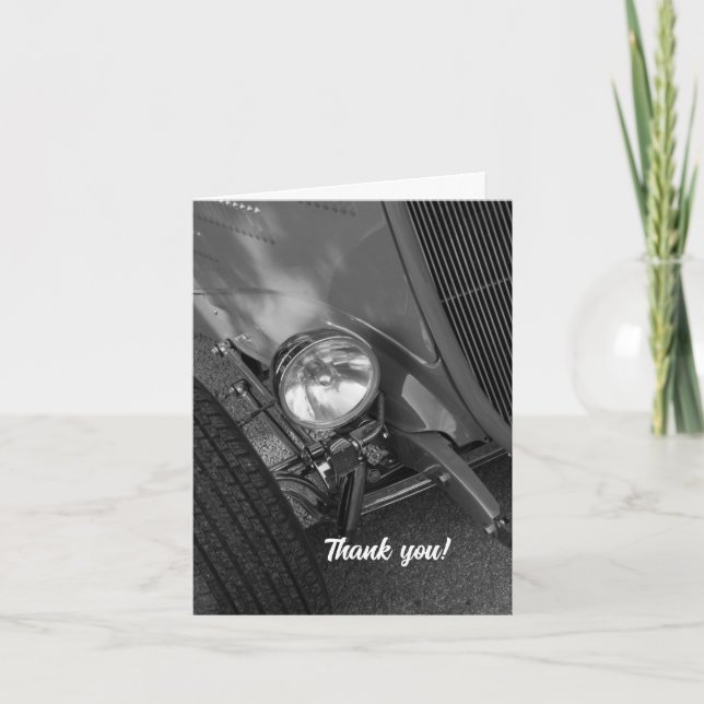 Roadster Grayscale der 1930er Jahre dank You Card Dankeskarte (Vorderseite)