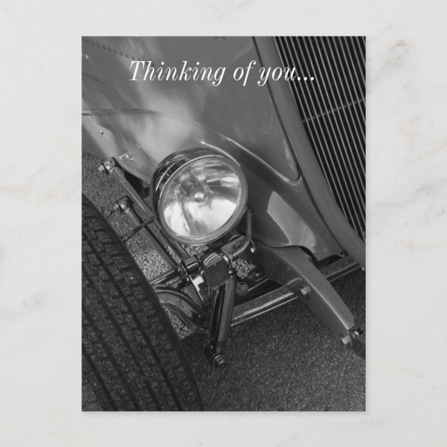 Roadster Grayscale der 30er Jahre Postkarte (Vorderseite)