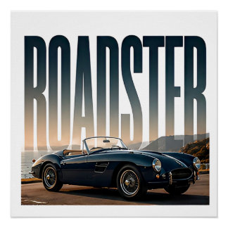 Roadster Luxus Open Road Editorial Grafik Poster