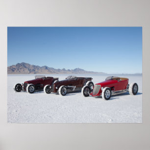 Roadsters auf den Salz-Ebenen Poster