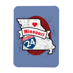 Roadtrip '24 Missouri - (blau / marroon) Magnet