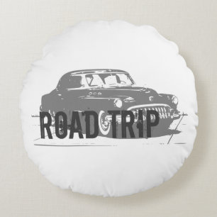 Roadtrip im Oldtimer Rundes Kissen