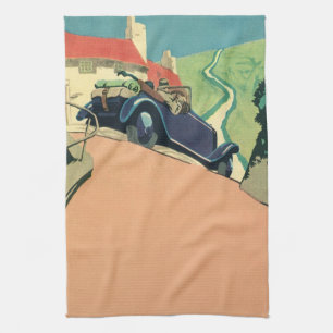 Roadtrip mit einem Oldtimer-Cabrio auf dem Land Handtuch