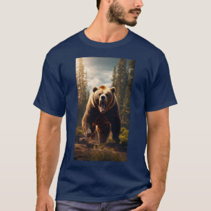 Roam Wild - T - Shirt der Männer mit feinem Bär