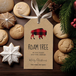 Roamfrei Buffalo Schwarz und Rot Kariert/Kraft ID6 Geschenkanhänger